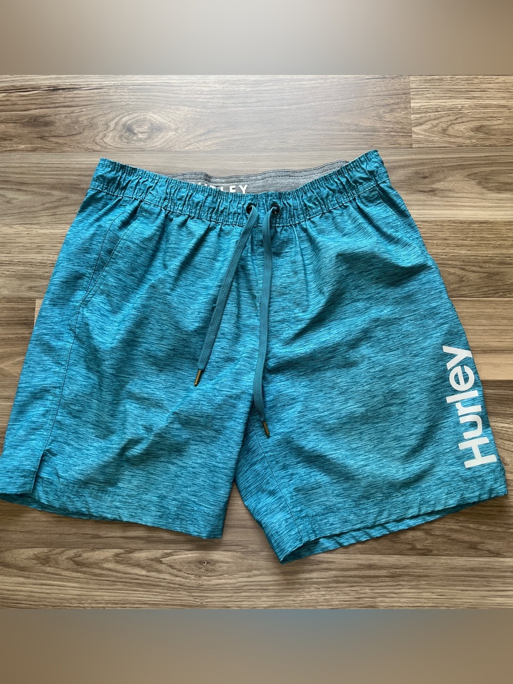 Hurley Men L Swim Trunks Board Shorts “Blue Green Heather” surf *